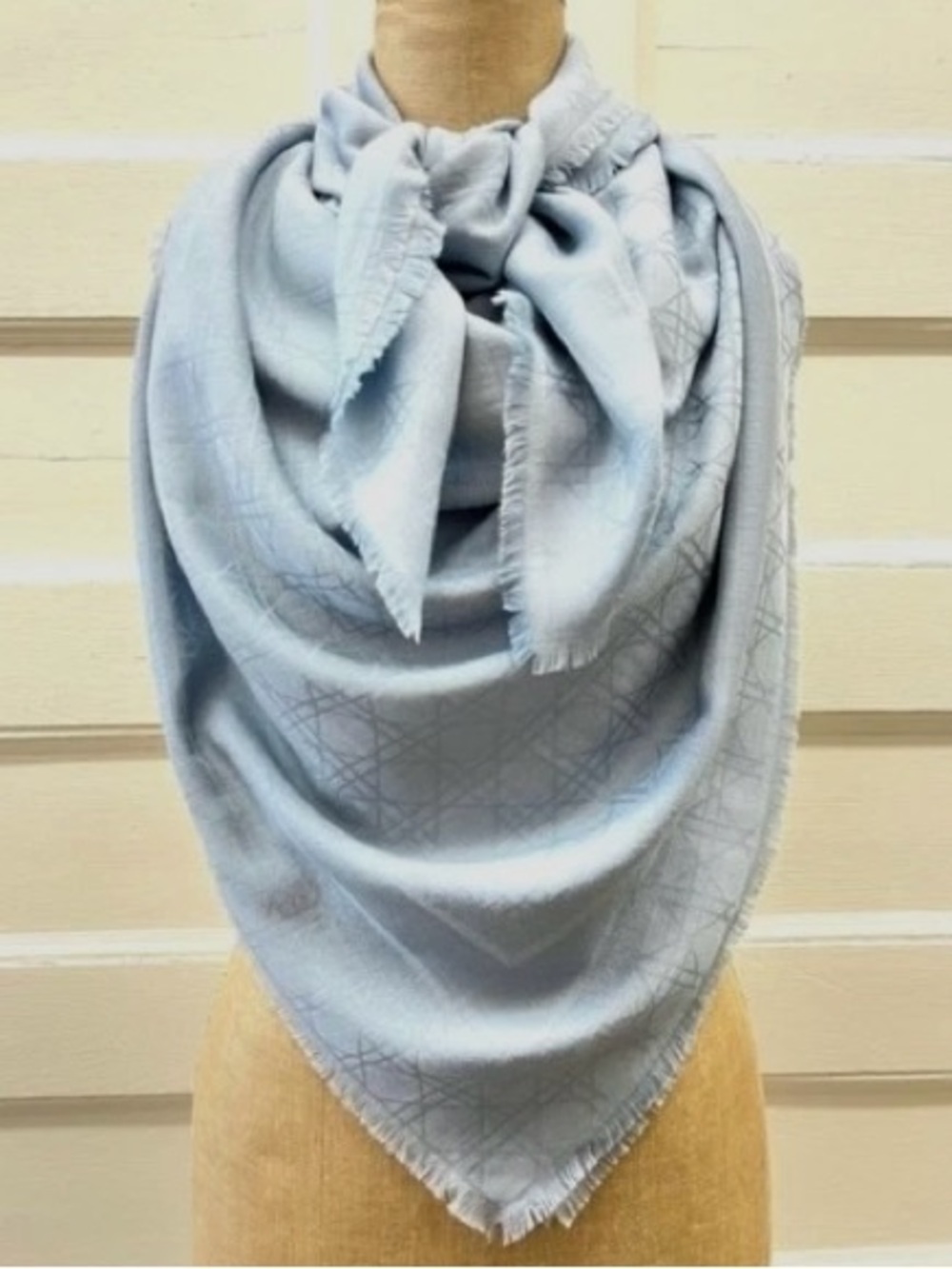 Dior blue wool/silk scarf